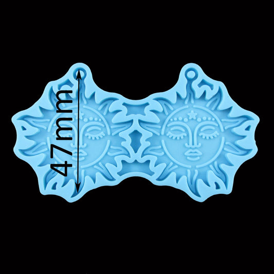 Solar Sun Face Pendant Earring Silicone Moulds for Epoxy Resin
