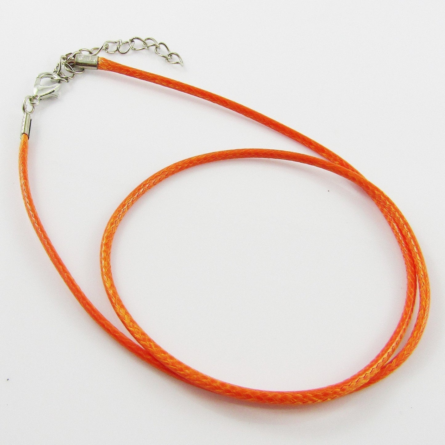 Bulk Pack 10pcs 2mm Orange Cord Necklace 44cm with 5cm Extender