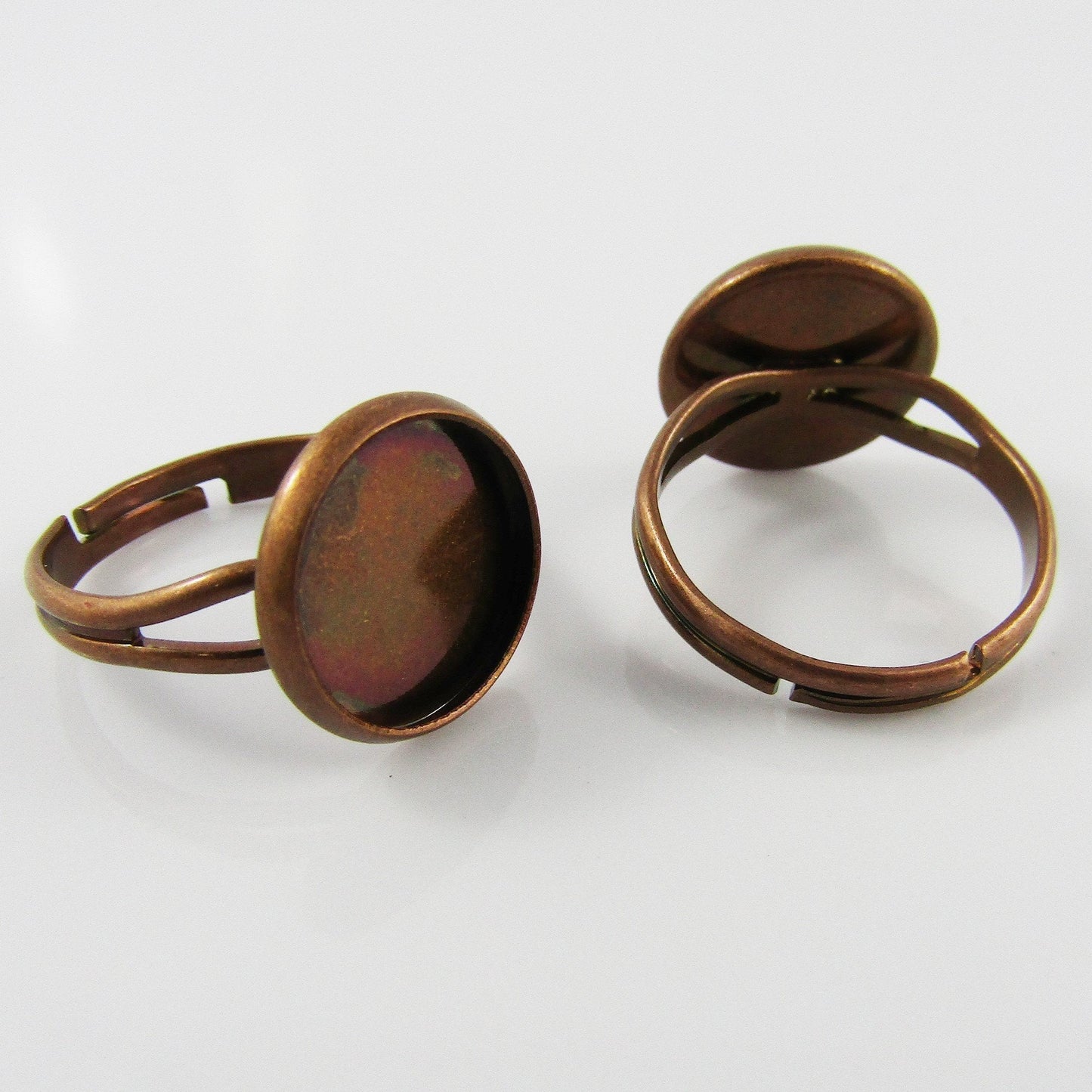Bulk 10pce DIY Adjustable Ring Base 12mm Cabochon Setting 17mm Antique Copper