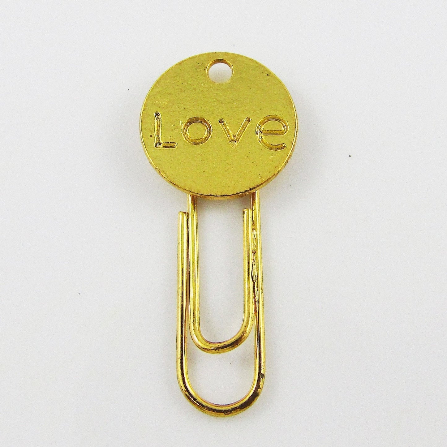 6pcs Gold Plate Love Message Paper Clip Photo Clip 35x15mm Journal Scrapbook