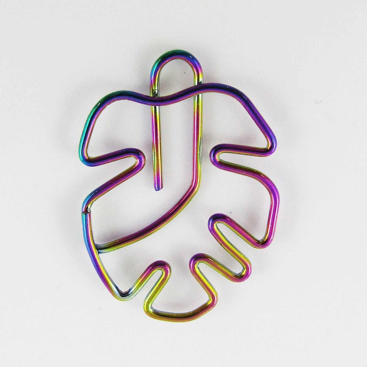 6pcs Rainbow Monstera Leaf Paper Clip Photo Clip 29x22mm Journal Scrapbooking