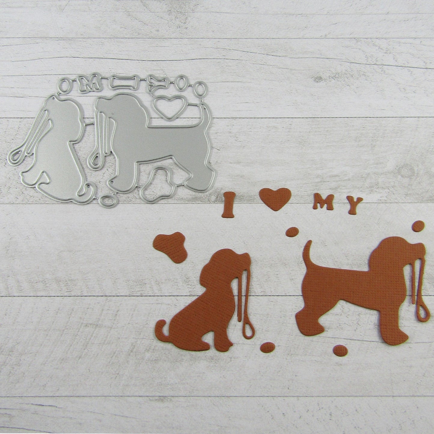 I Love My Puppy Dog Cutting Die Carbon Steel Scrapbooking Card Making etc