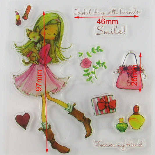 Joyful Day with Friends Clear Stamp Silicone Rubber Scrapbooking Card Making