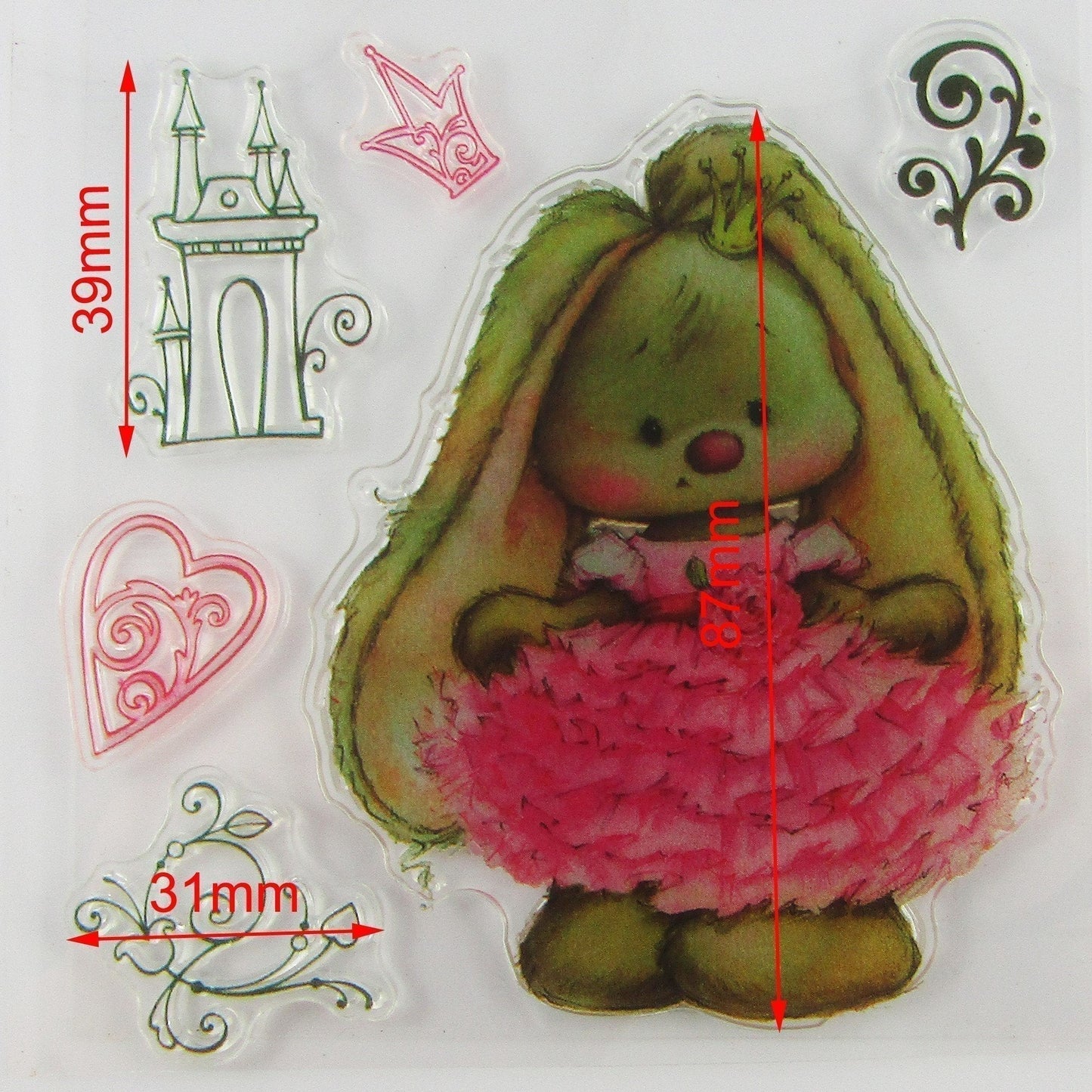 Princess Bunny Clear Stamp Silicone Rubber Scrapbooking Card Making
