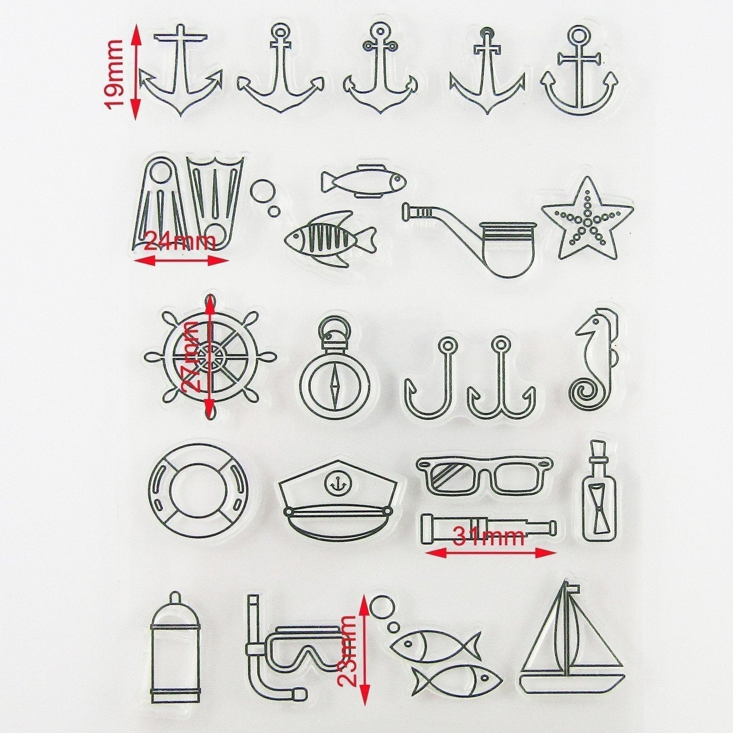 Anchor Diving & Marine Clear Stamp Silicone Rubber Scrapbooking Card Making