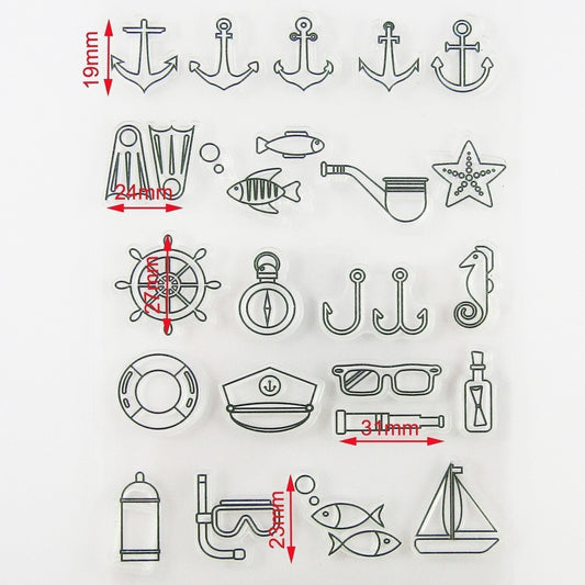 Anchor Diving & Marine Clear Stamp Silicone Rubber Scrapbooking Card Making