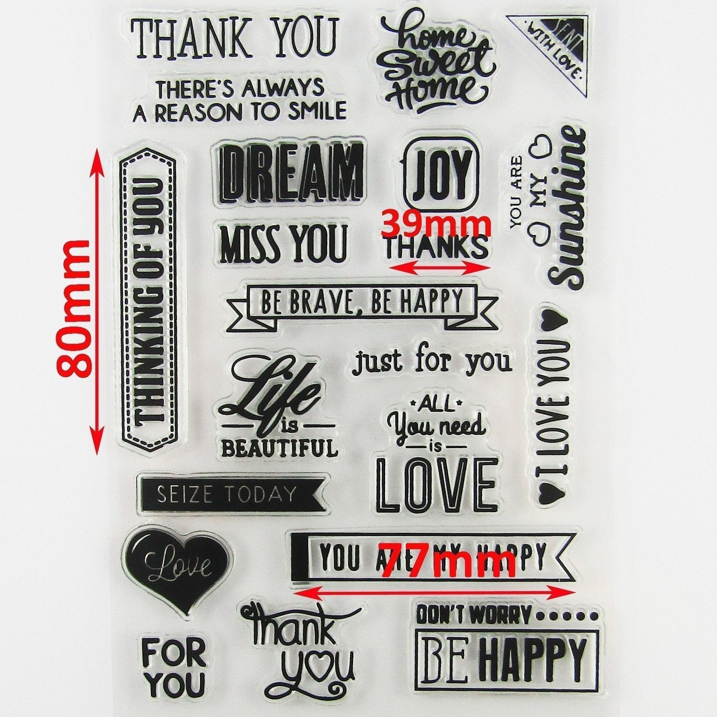 Inspirational Messages Clear Stamp Silicone Rubber Scrapbooking Card Making