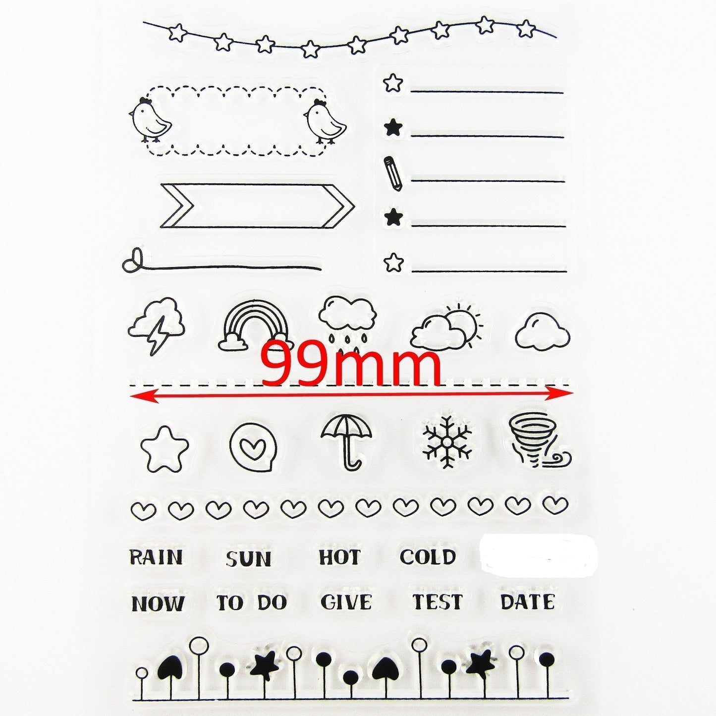 Weather Journal Clear Stamp Sheet Silicone Rubber Scrapbooking Card Making
