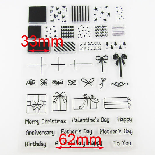 Giftbox Presents Bows Layering Clear Stamp Sheet Silicone Rubber Card Making etc