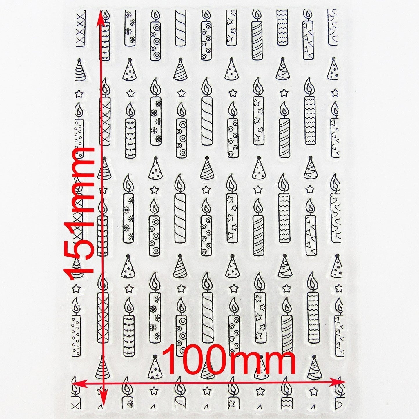 Birthday Candle Background Clear Stamp Sheet Silicone Rubber Journal Card Making