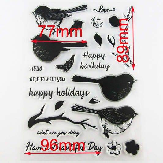 Beautiful Day Birds Clear Stamp Sheet Silicone Rubber Journal Scrapbook Cards