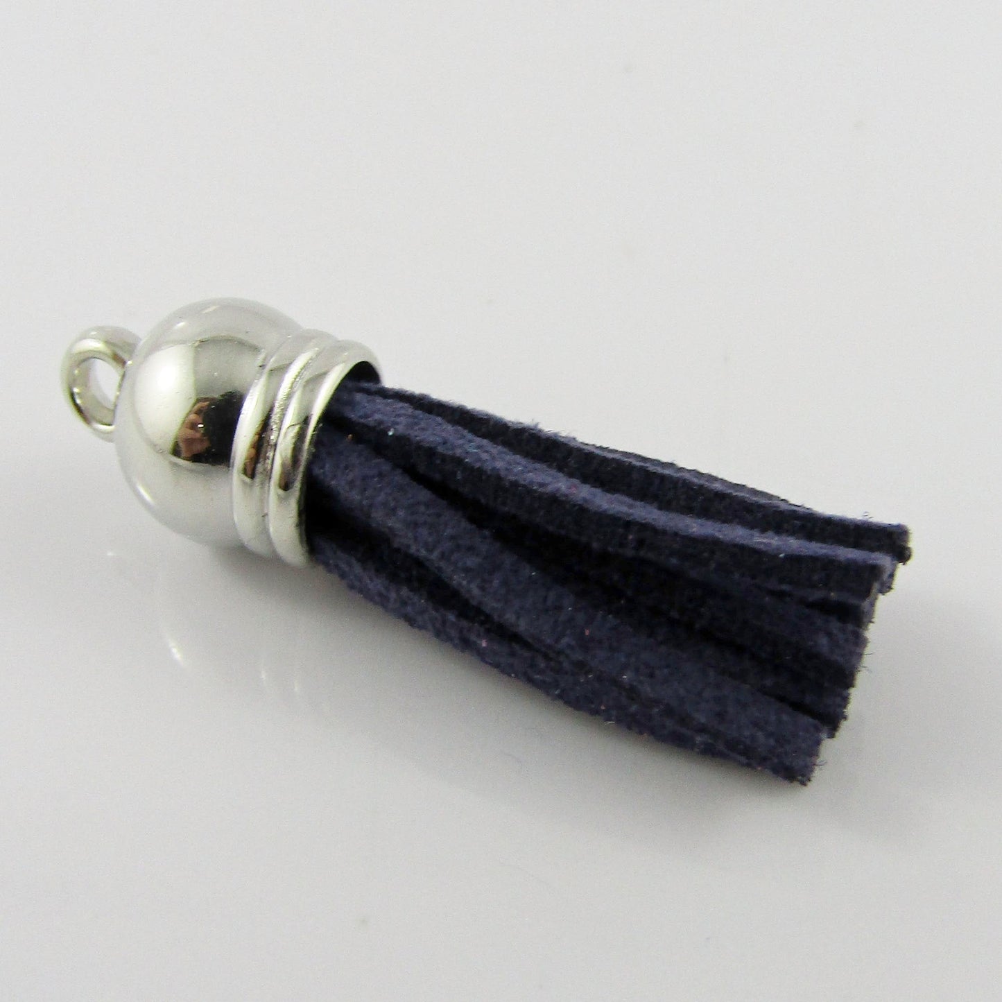 10pce Faux Suede Tassel 35-37mm CCB Acrylic Cap Navy Colour Accessory