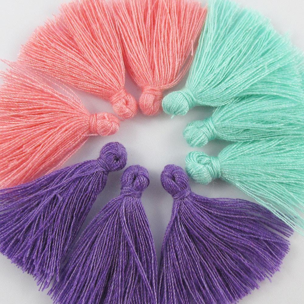 30pce Cotton Tassel Cool Pastels Theme Set Approx 25-30mm Earrings Bracelets etc