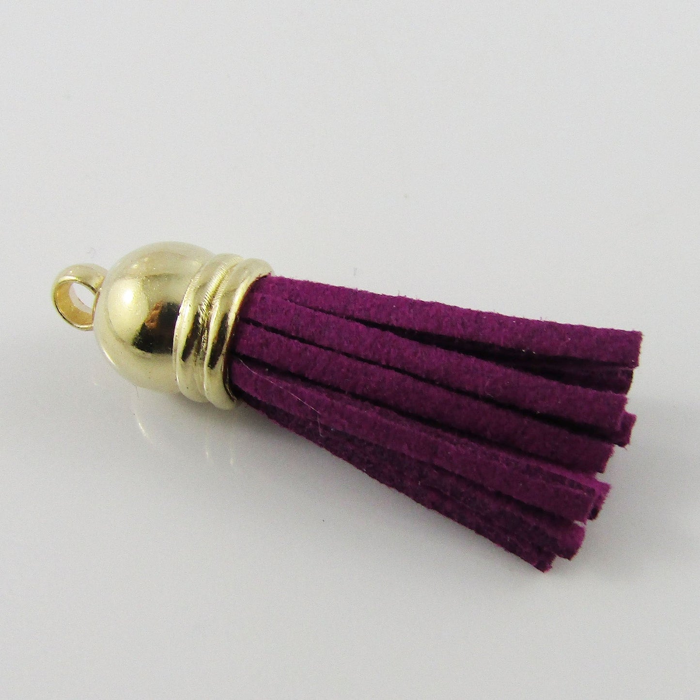 10pce Faux Suede Tassel 33-35mm CCB Acrylic Cap Boysenberry