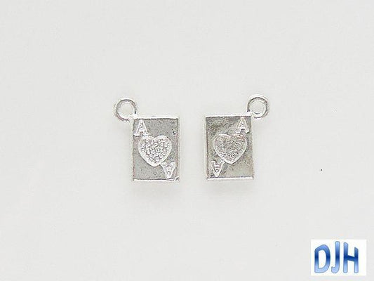 Bulk Playing Card Ace of Hearts Charm Pendant Select Qty