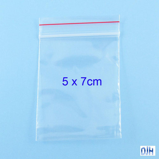1000 x Bulk Resealable Zip Lock Plastic Bags 50mm x 70mm Ziplock Reseal Clip