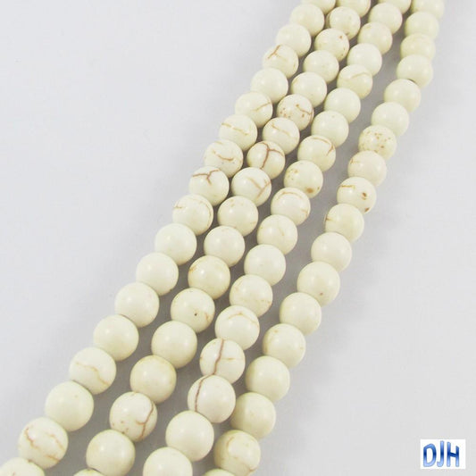 70pcs Howlite Synthetic Turquoise Beads Round 6mm Hole 2mm