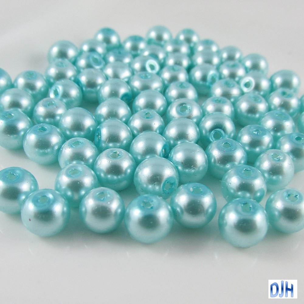 20g 65+ pcs Round Glass Pearl Beads 6mm Select from 12 colours