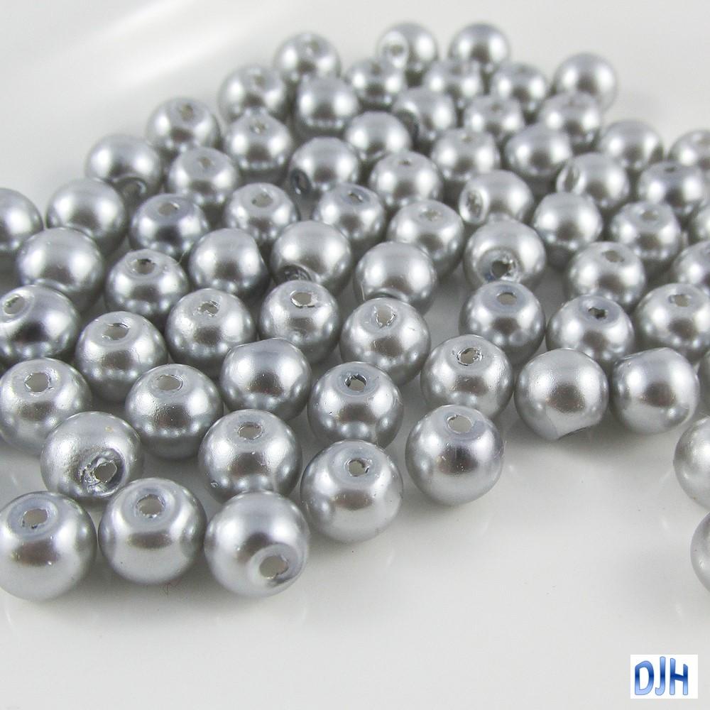 20g 65+ pcs Round Glass Pearl Beads 6mm Select from 12 colours