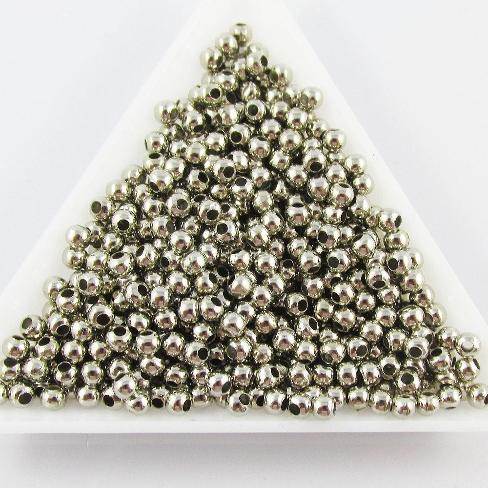 1000pcs Smooth Ball Spacer Beads 3mm Hole 1mm Select Silver Gold or Silver Tone