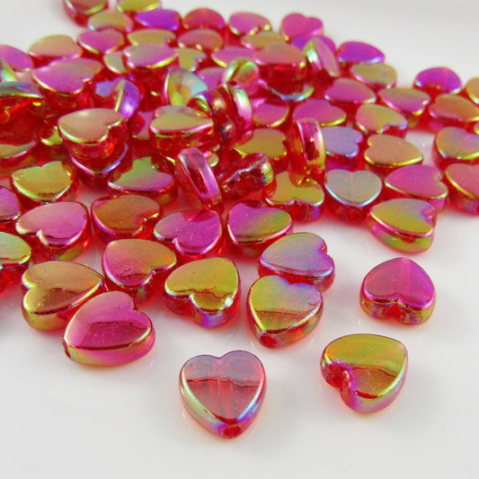50g 280+pcs AB Acrylic Love Heart Craft Beads 8x8mm Hole 1.5mm