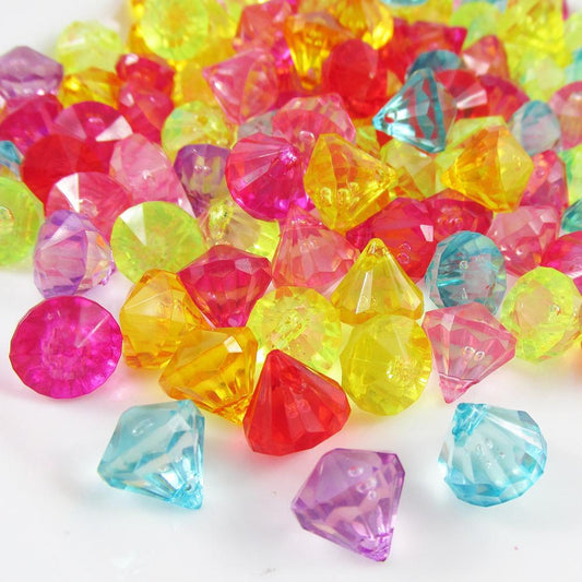 50g 85+pcs Acrylic Diamond Craft Beads Transparent 12x11mm Hole 1mm