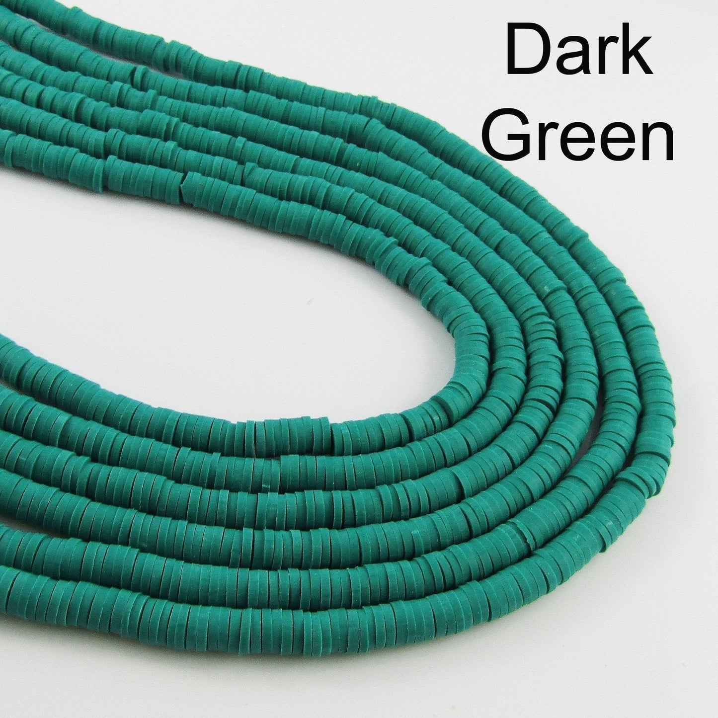 One Strand 330pcs Wafer Disc Dark Green Polymer Clay Beads Katsuki Bead 6mm