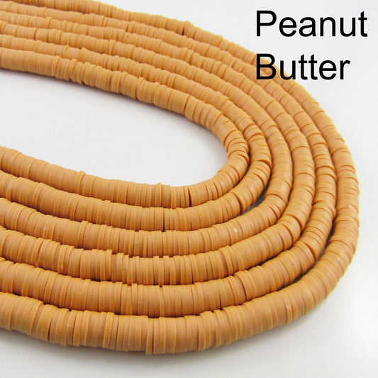 One Strand 330pcs Wafer Disc Peanut Butter Polymer Clay Beads Katsuki Bead 6mm