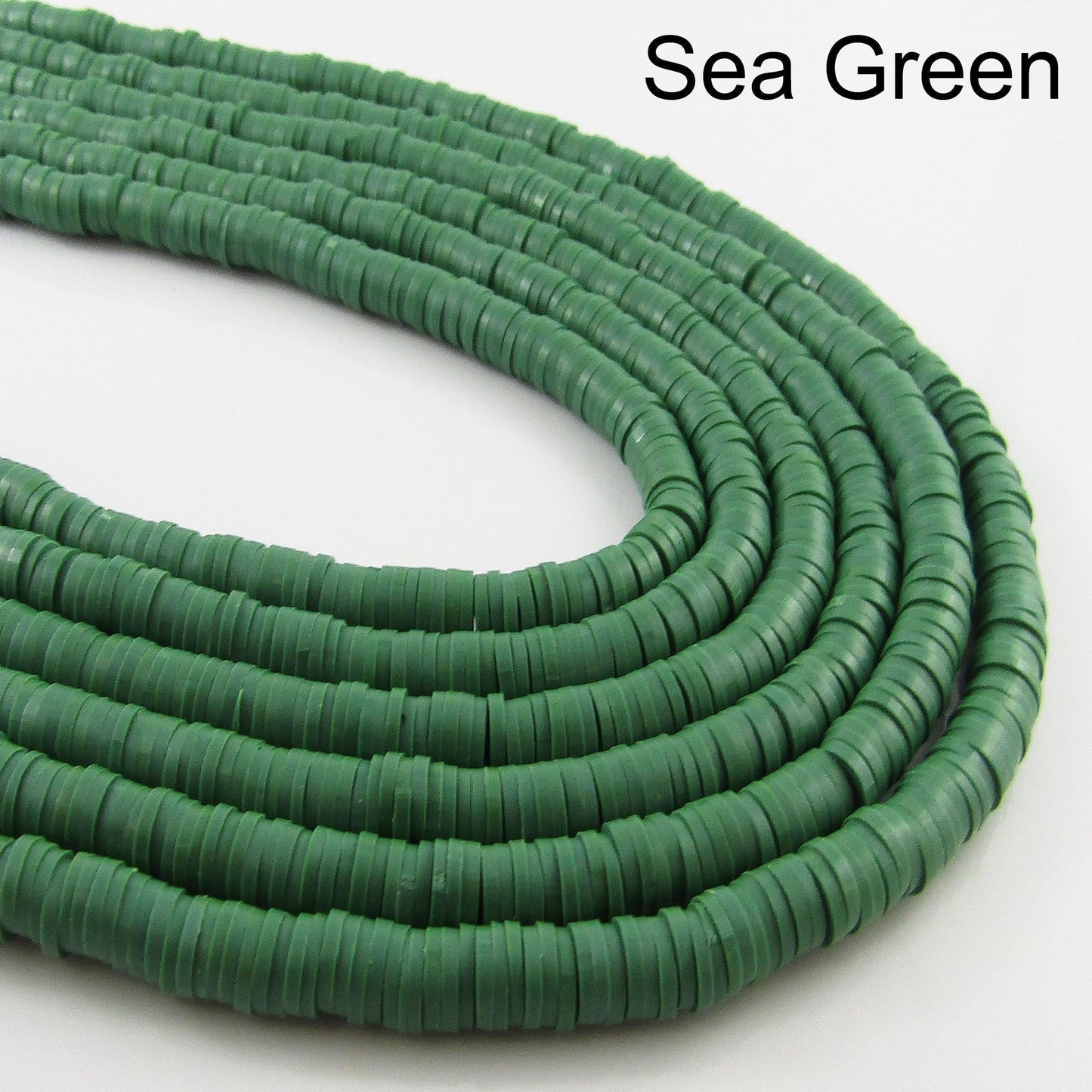 One Strand 330pcs Wafer Disc Sea Green Polymer Clay Beads Katsuki Bead 6mm