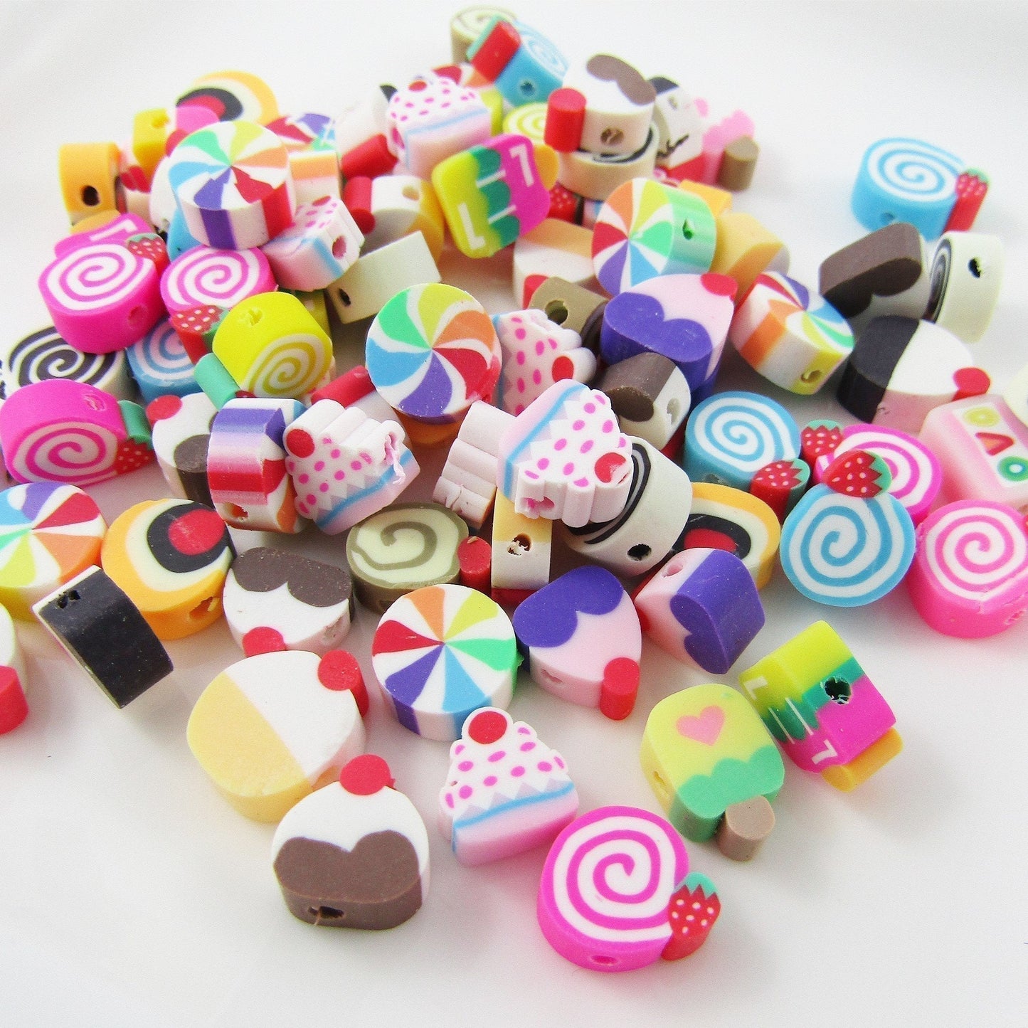 50pcs Polymer Clay Sweet Treats Bead Approx 10x9x5mm Hole 1.6mm