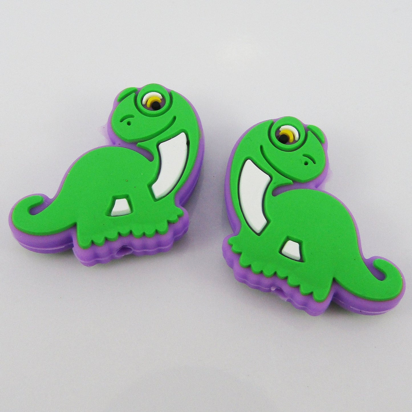2pcs Brachiosaurus Dino Silicone Focal Bead 25.5x28.5mm Hole 2.3mm Pen Keychains