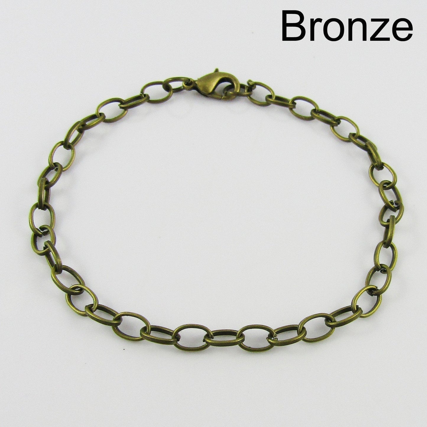 Bulk 5pcs Chain Link Bracelet 20cm Parrot Clasp Select Colour