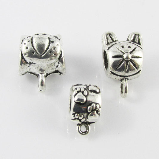Bulk European Bail Findings Clasp Dog, Cat, Paw Print Select Qty