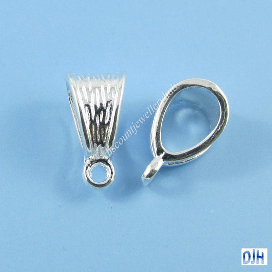 20pce Silver Plate Triangle Pendant Bail Findings 14x7mm