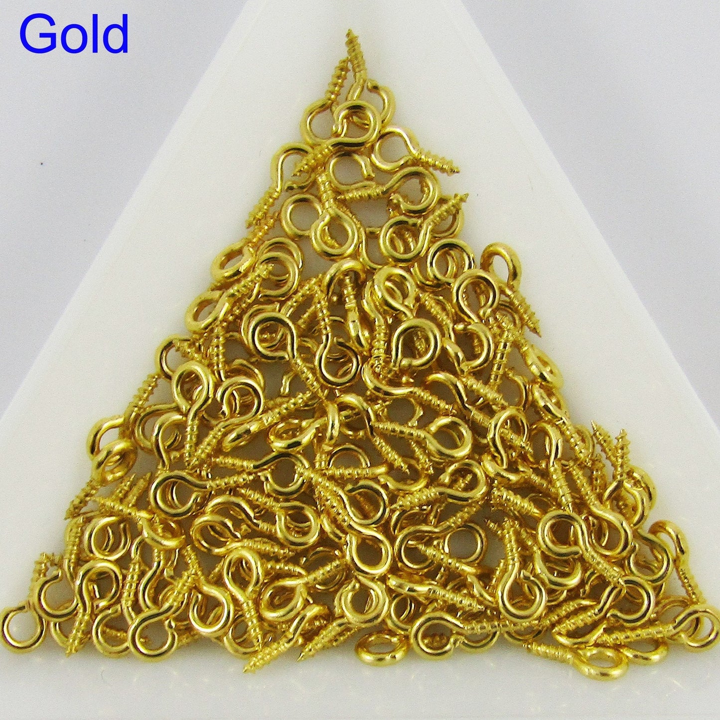 200pk Screw Eye Pin Peg Bails 8x4x1mm with 2mm hole Select Colour