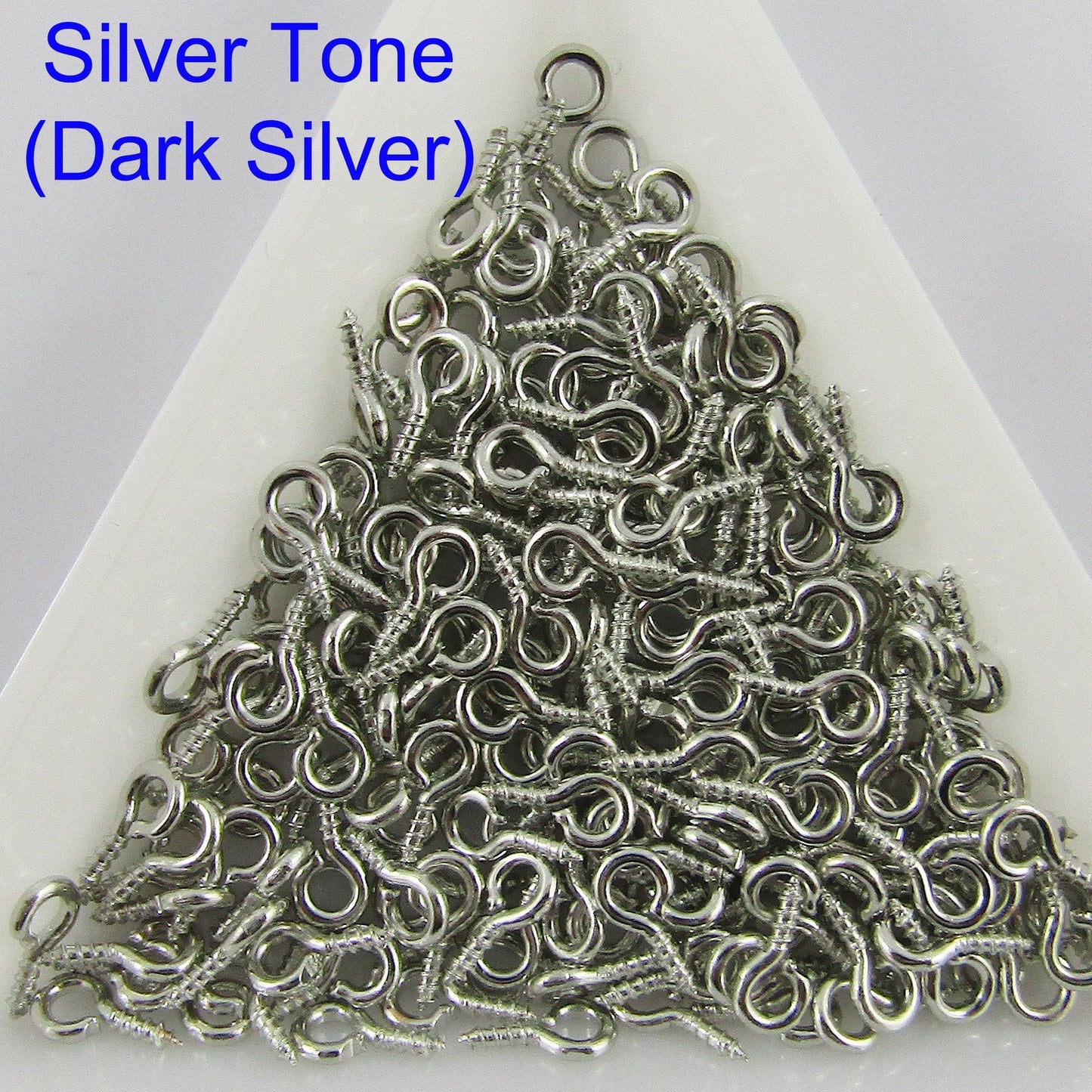 200pk Screw Eye Pin Peg Bails 8x4x1mm with 2mm hole Select Colour