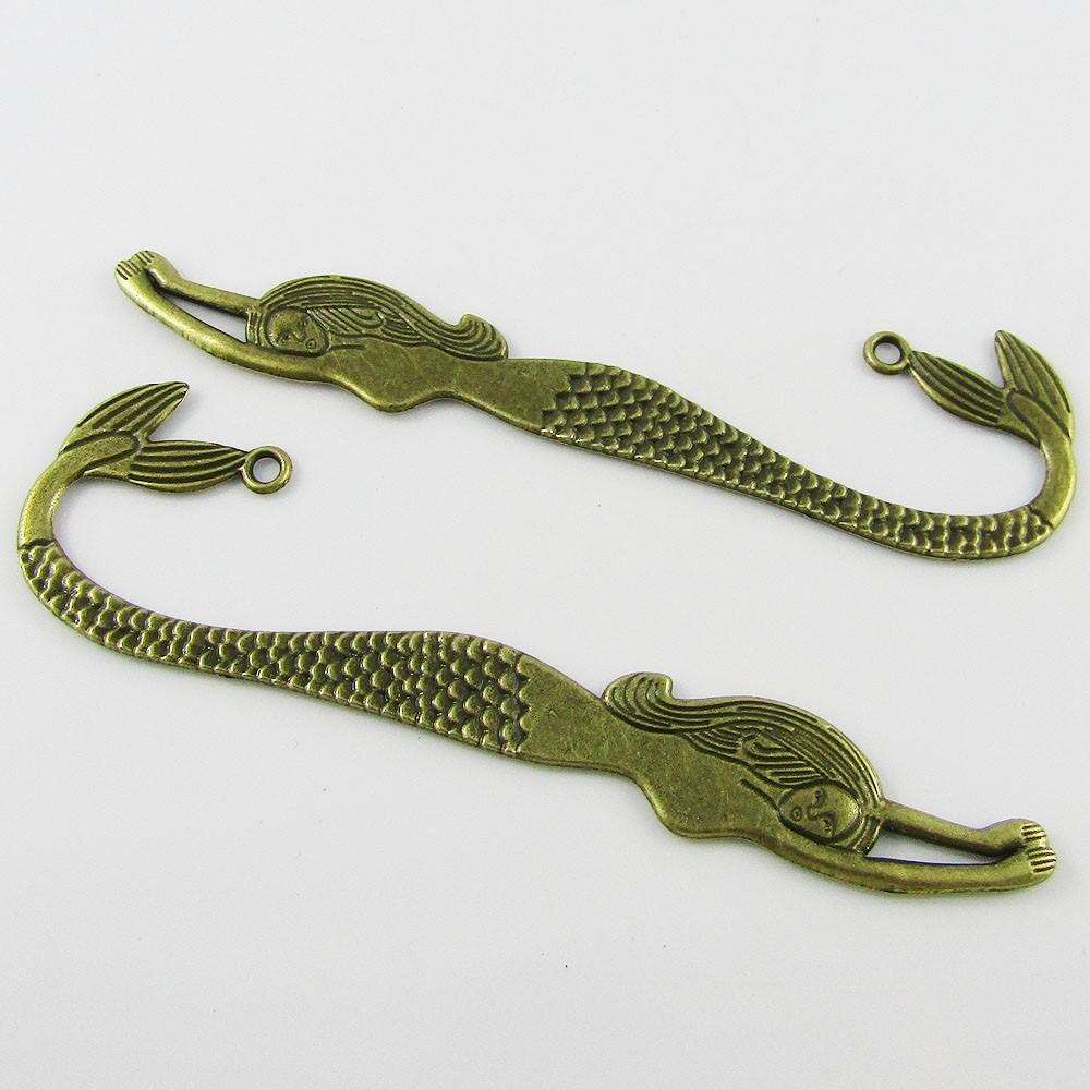 Bulk Mermaid Bookmark 121mm Antique Bronze Suit Beading Qty 1,5 or 10
