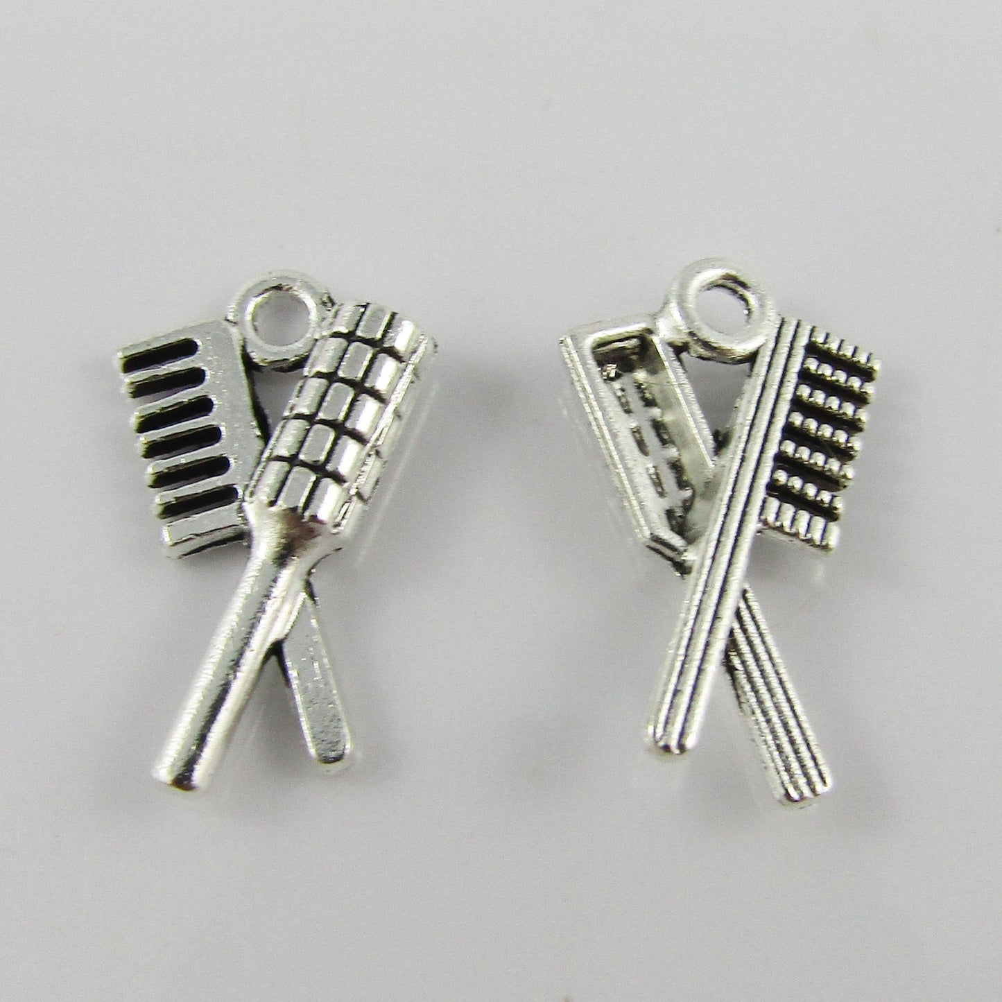 Bulk 3D Hairdresser Brush & Comb Charm Pendant Select Qty
