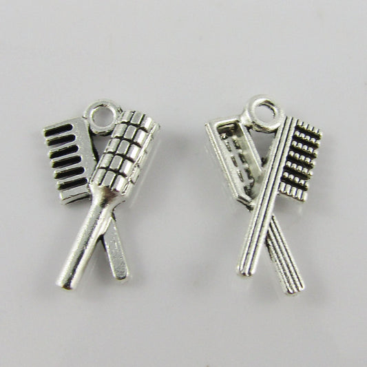 Bulk 3D Hairdresser Brush & Comb Charm Pendant Select Qty