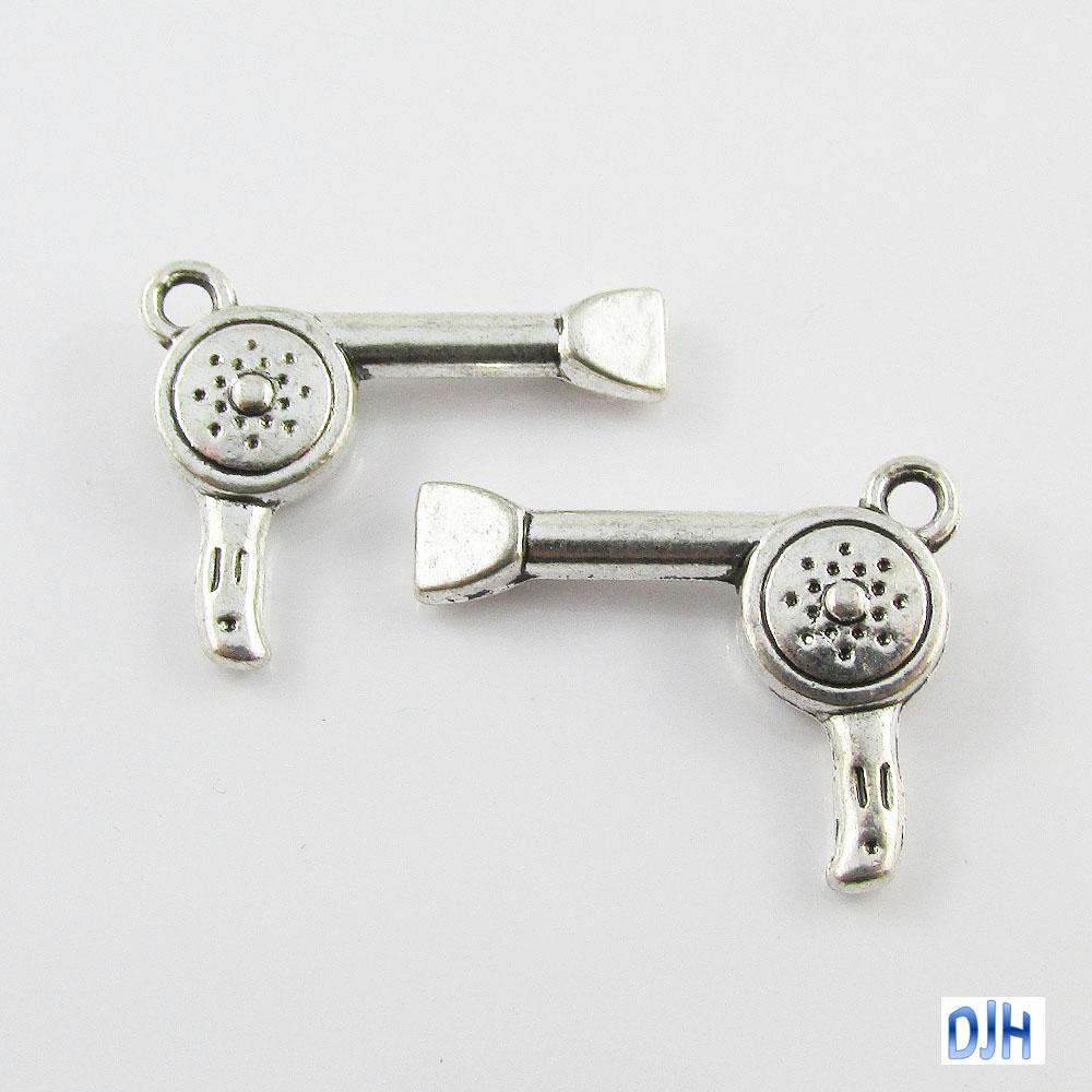 Bulk Hair Dryer Charm Pendant Hairdresser Beauty Salon 22x18mm Select Qty