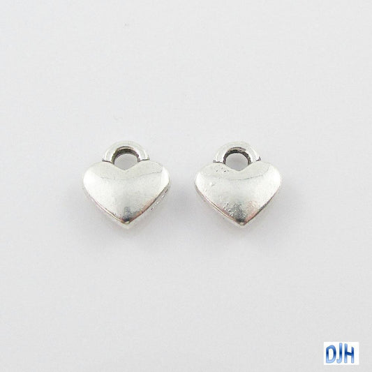 Bulk Tiny Solid Heart Charm Pendant Wedding Favour Gift Select Qty