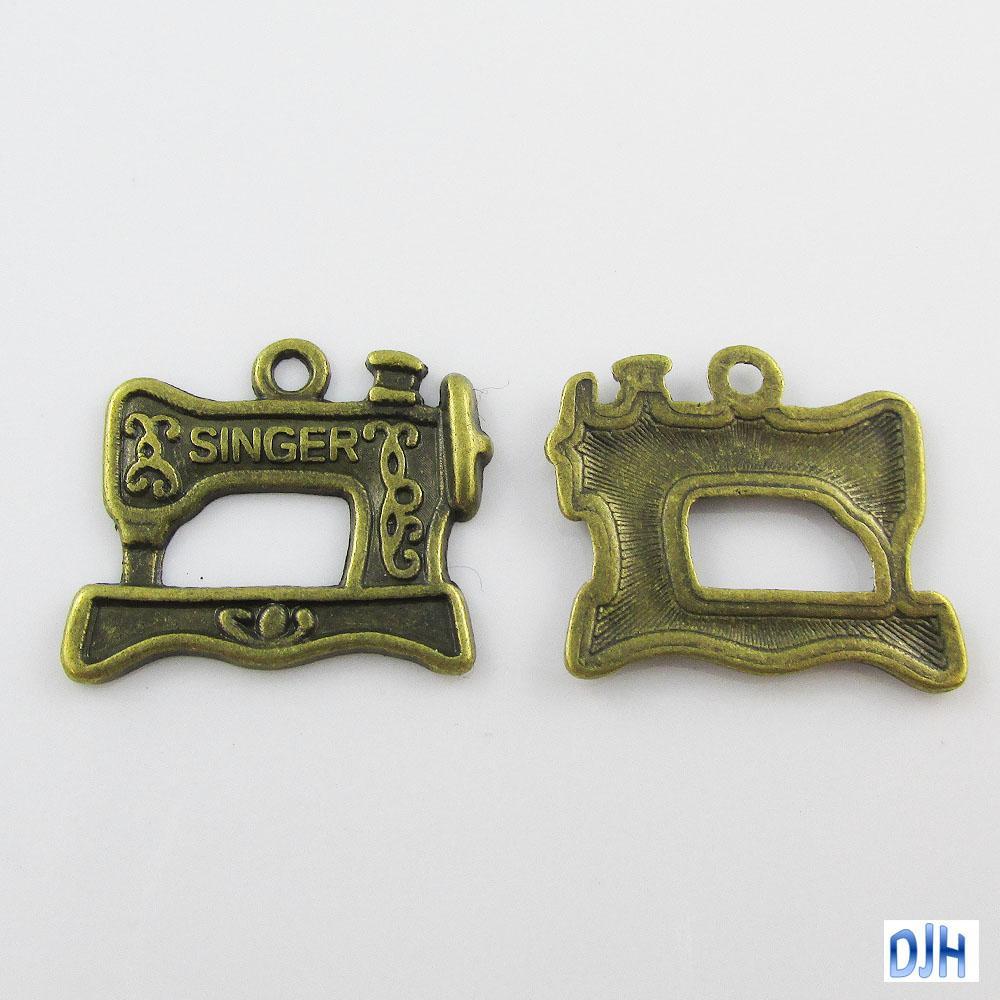 Bulk Singer Sewing Machine Charm Pendant Singer Antique Bronze Select Qty