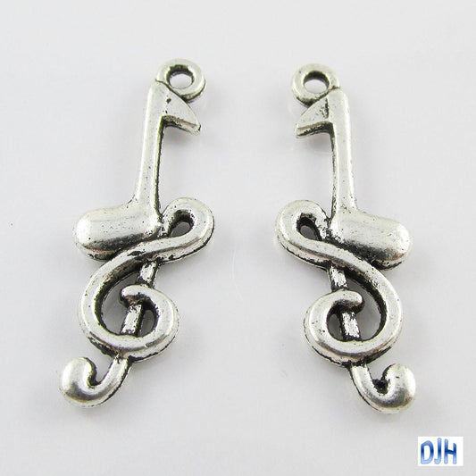 Bulk Music Note Treble Clef Charm Pendant Musical Musician 32x11mm Select Qty