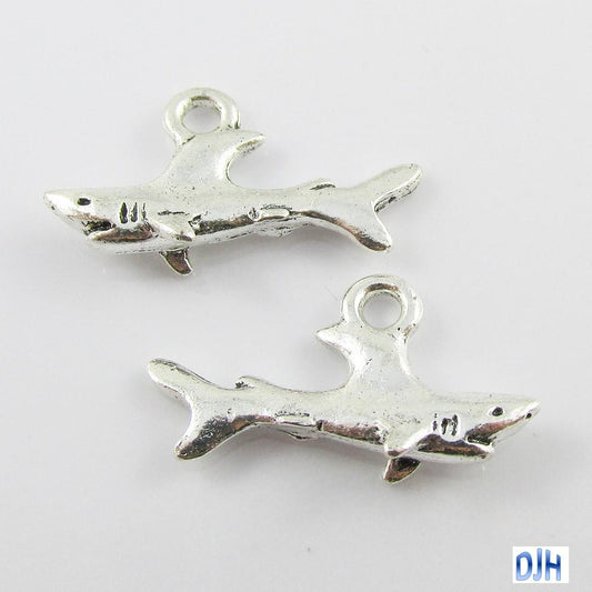 Bulk 3D Shark Charm Pendant Aquatic Marine Life 13x25mm Select Qty