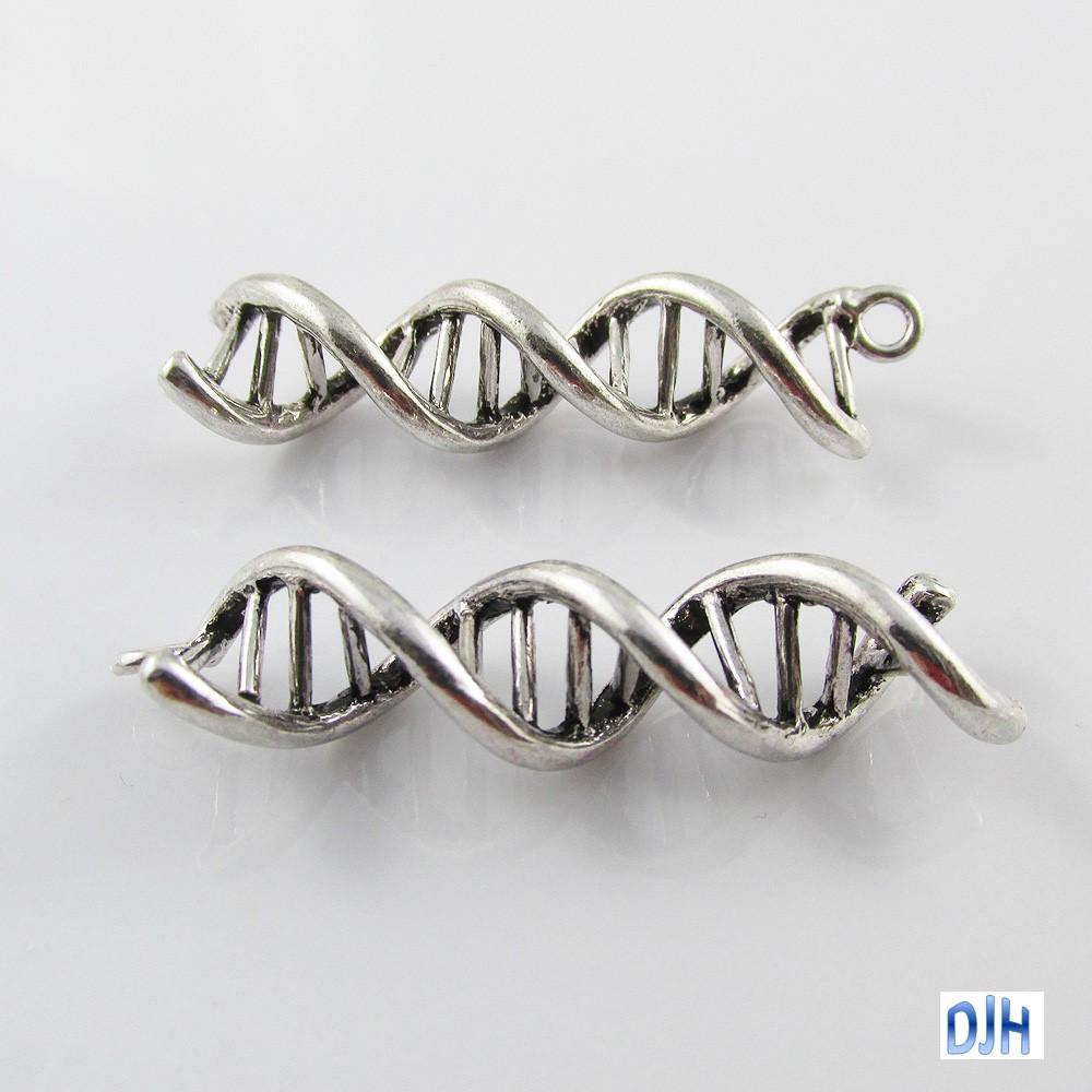 Bulk DNA Strand Charm Pendant Gene Helix Science 40x10mm Select Qty