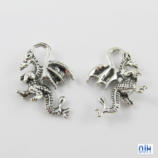 Bulk Winged Dragon Charm Pendant Mythical Creature 21x14mm Select Qty