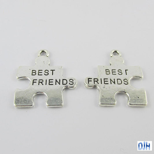 Bulk Puzzle Piece Best Friends Charm Pendant Friendship 27x24mm Select Qty