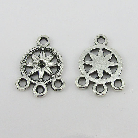 Bulk Flower Chandelier Connector Charm Pendant Silver 18x13.5x1.5mm Select Qty