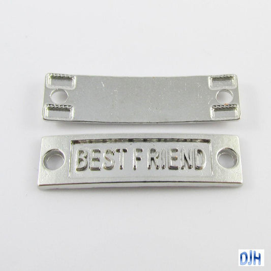 Bulk Best Friend Charm Message Linking Tag Connector 1/1 Loop 34x9mm Select Qty