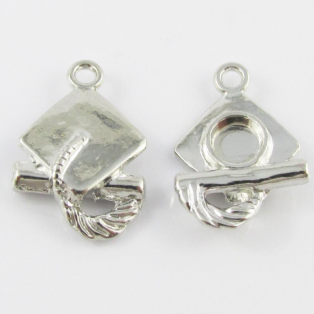 Bulk Graduation Cap & Scroll Charm Pendant School Graduate 20x13mm Select Qty